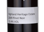 Highland Heritage Estate Pinot Noir,2009