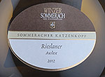 Sommeracher Katzenkopf Rieslaner Auslese,2012